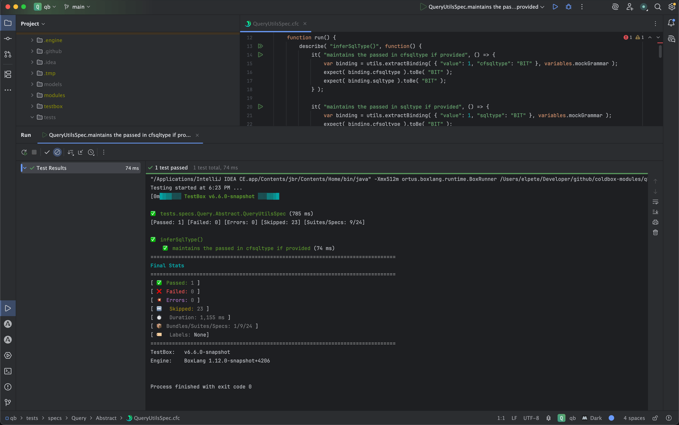 BoxLang IDE TestBox Integration with IntelliJ