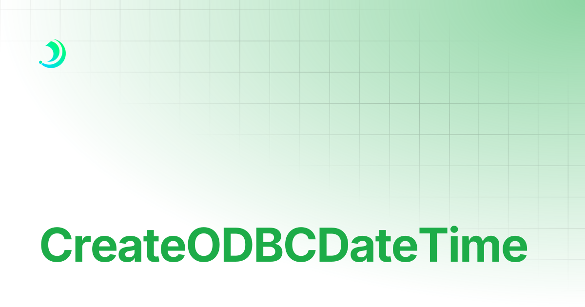 CreateODBCDateTime | BoxLang : A Modern Dynamic JVM Language